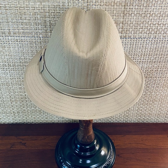 🌟HP🌟VTG 1990-2000s Totes Khaki Fabric Fedora Rain Hat L - Picture 6 of 10